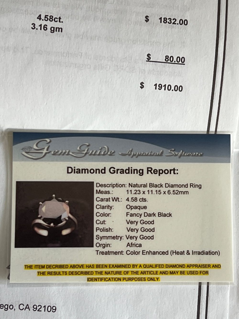 Sterling Silver Black Diamond Ring - Black - Picture 5 of 5